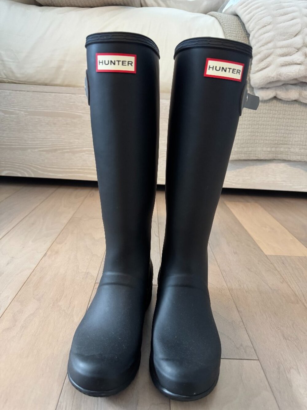 Hunter Original Tall rain boots, black, Size 7
